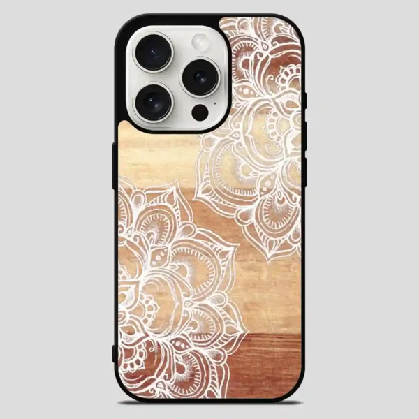 Wood Mandala iPhone 15 Pro Max Case