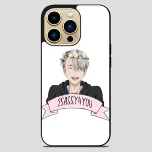Yuri On Ice Viktor Nikiforov Flower Crown iPhone 14 Pro Max Case