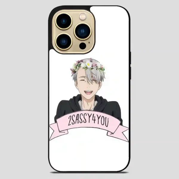 Yuri On Ice Viktor Nikiforov Flower Crown iPhone 14 Pro Max Case