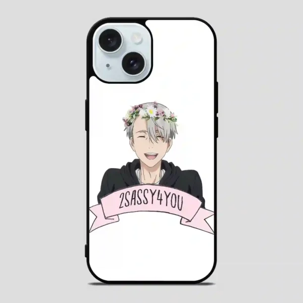 Yuri On Ice Viktor Nikiforov Flower Crown iPhone 15 Case