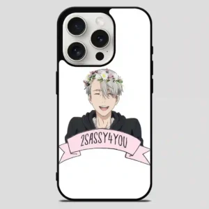Yuri On Ice Viktor Nikiforov Flower Crown iPhone 15 Pro Max Case