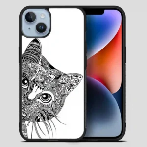 Zentangle Cat iPhone 14 Plus Case