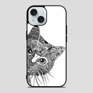 Zentangle Cat iPhone 15 Case