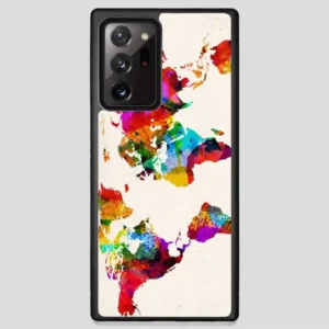 Abstract Painting World Map Samsung Galaxy Note 20 Ultra Case