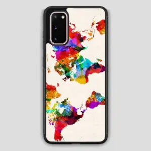 Abstract Painting World Map Samsung Galaxy S20 Case