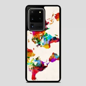 Abstract Painting World Map Samsung Galaxy S20 Ultra Case