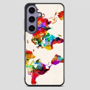 Abstract Painting World Map Samsung Galaxy S23 Plus Case