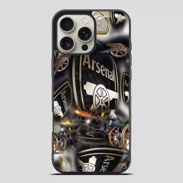 Arsenal Football Club Collage Gold iPhone 16 Pro Max Case