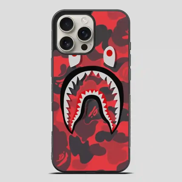 Bape Shark Red iPhone 16 Pro Max Case