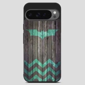 Bat And Chevron On Dark Wood Google Pixel 9 Pro XL Case