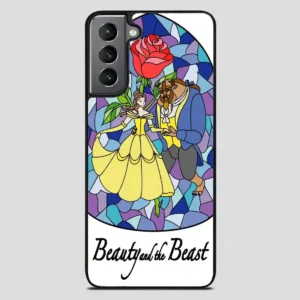 Beauty And The Beast Stayned Glass Samsung Galaxy S21 Plus Case