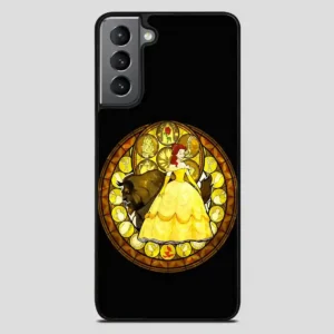 Belle Stained Glass Disney Princess Samsung Galaxy S21 Plus Case