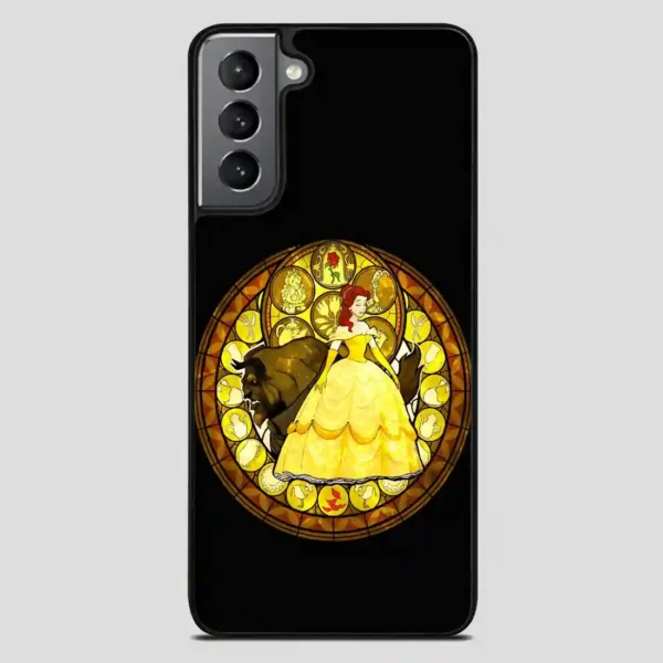 Belle Stained Glass Disney Princess Samsung Galaxy S21 Plus Case