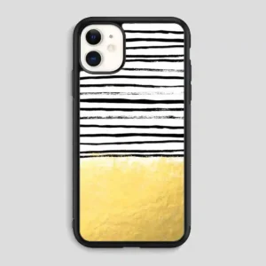 Blaire Brushed Gold Stripes Black And Gold Trend iPhone 11 Case