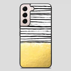 Blaire Brushed Gold Stripes Black And Gold Trend Samsung Galaxy S22 Plus Case