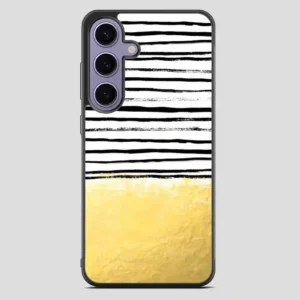 Blaire Brushed Gold Stripes Black And Gold Trend Samsung Galaxy S23 Plus Case