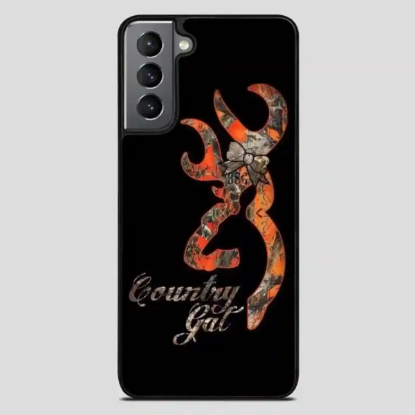 Browning Deer Camo Glitter Samsung Galaxy S21 Plus Case