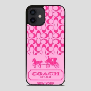 Coach Pattern Pink iPhone 12 Mini Case