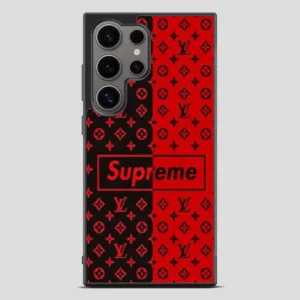 Supreme Black Red Samsung Galaxy S24 Ultra Case