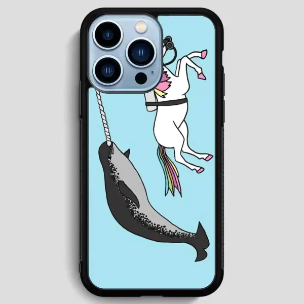 Unicorn Swimming With Narwal iPhone 13 Pro Max Case