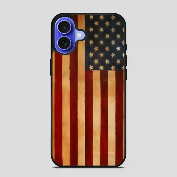 Vintage American Flag iPhone 16 Case
