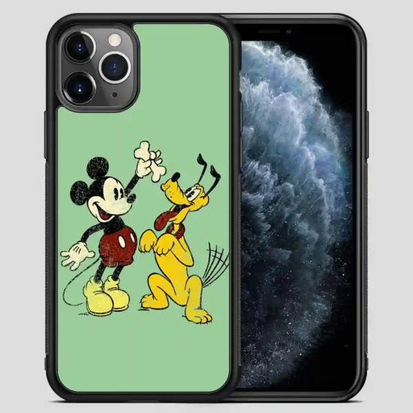 Vintage Mickey Mouse And Pluto Poster iPhone 11 Pro Max Case