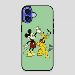 Vintage Mickey Mouse And Pluto Poster iPhone 16 Case