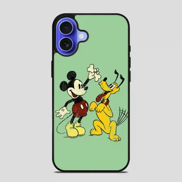 Vintage Mickey Mouse And Pluto Poster iPhone 16 Case