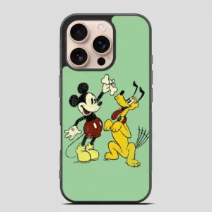 Vintage Mickey Mouse And Pluto Poster iPhone 16 Pro Case