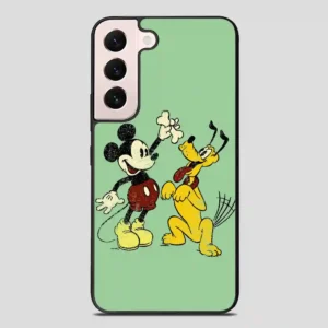 Vintage Mickey Mouse And Pluto Poster Samsung Galaxy S22 Plus Case