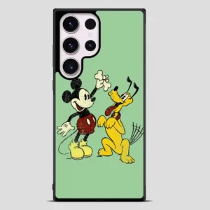 Vintage Mickey Mouse And Pluto Poster Samsung Galaxy S23 Ultra Case