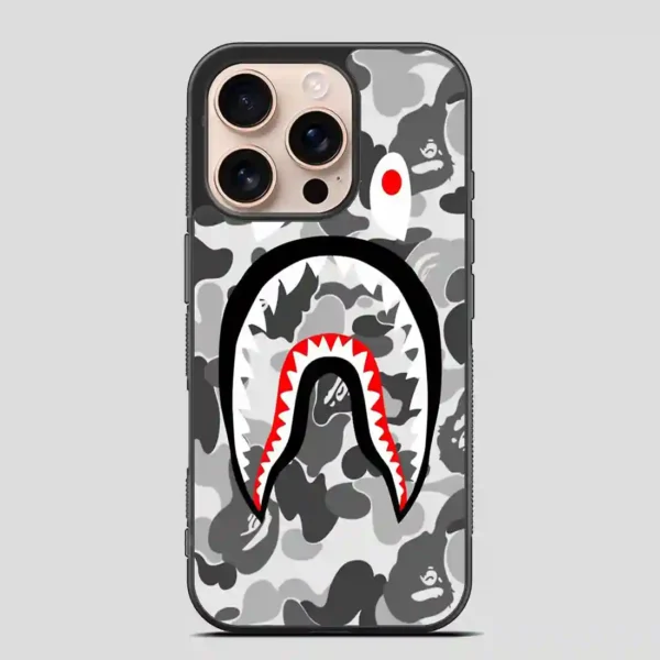 White Sark Pattern iPhone 16 Pro Case
