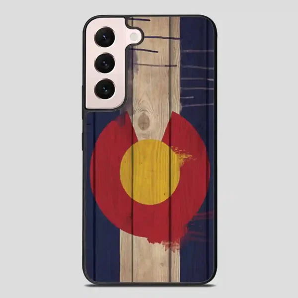 Wood Colorado State Flag Retro Samsung Galaxy S22 Plus Case