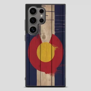 Wood Colorado State Flag Retro Samsung Galaxy S24 Ultra Case