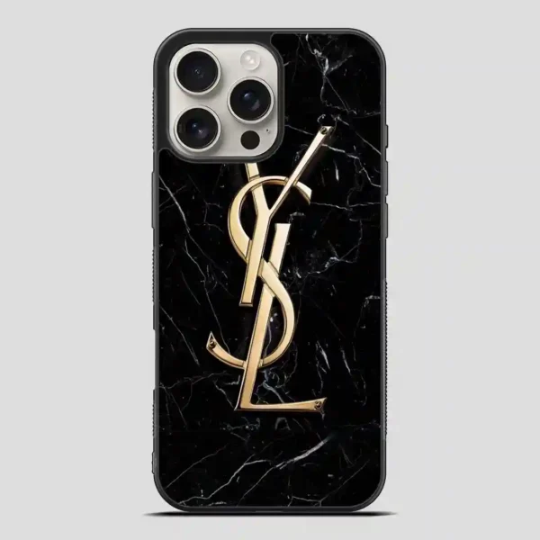 Ysl Black Marble iPhone 16 Pro Max Case