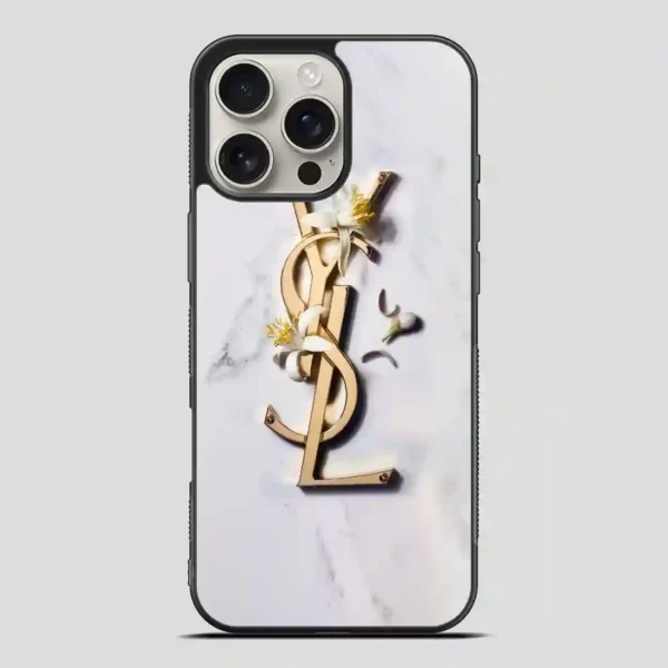 Ysl White Marble iPhone 16 Pro Max Case