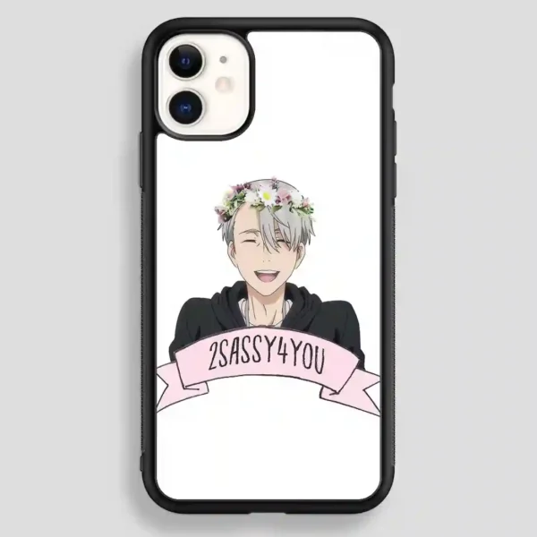 Yuri On Ice Viktor Nikiforov Flower Crown iPhone 12 Case