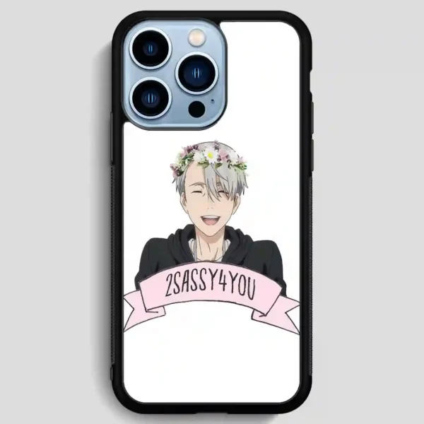 Yuri On Ice Viktor Nikiforov Flower Crown iPhone 13 Pro Max Case