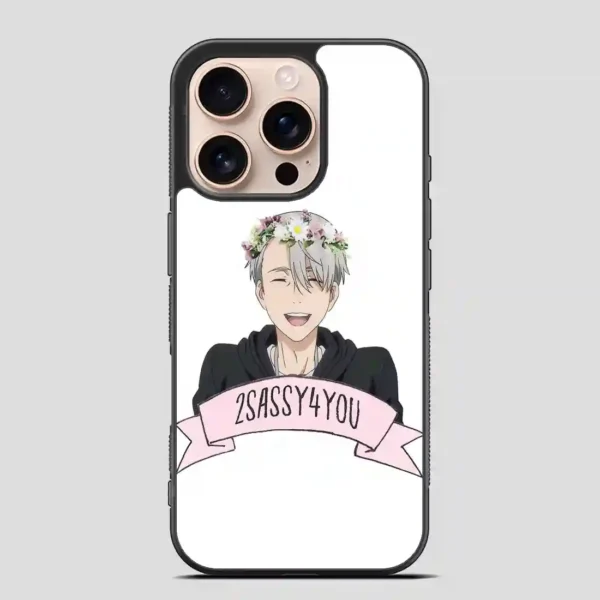 Yuri On Ice Viktor Nikiforov Flower Crown iPhone 16 Pro Case
