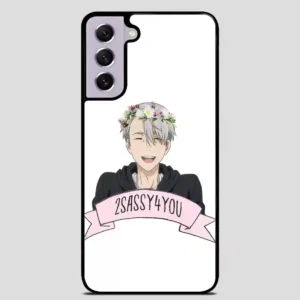 Yuri On Ice Viktor Nikiforov Flower Crown Samsung Galaxy S21 Case