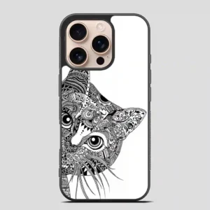 Zentangle Cat iPhone 16 Pro Case